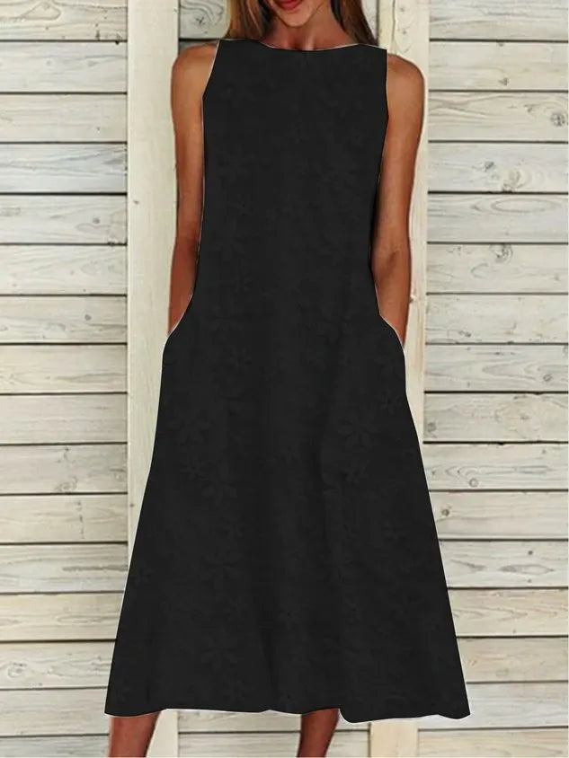 Linen Plain Cotton And Linen Dress